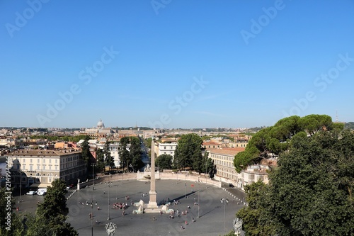 Fototapeta Naklejka Na Ścianę i Meble -  View to the Piazza del Popolo in Rome, Italy 