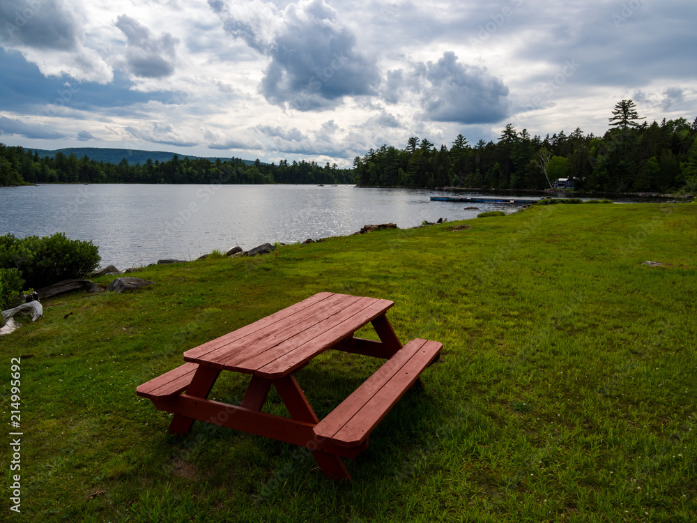 Waterfront View from Lawn, Picnic Table
