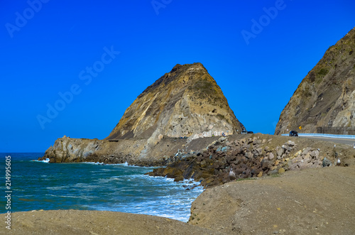 Mugu Rock on the Pacific Coast Highway in Malibu, California