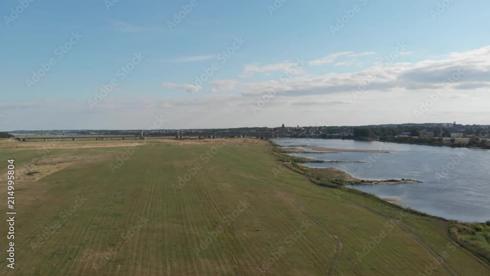 Aerial shot of the Vistula river. Aerial shot of the Vistula river.