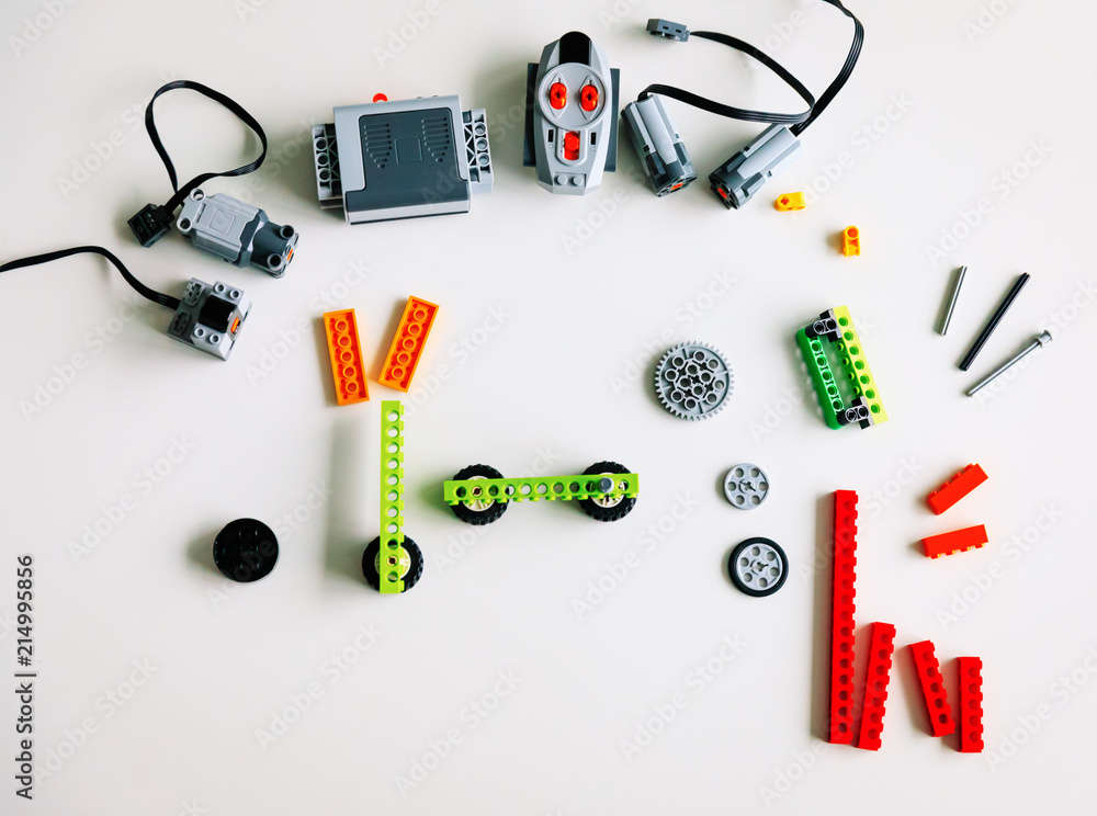 objects prepared for robotic technology school lesson