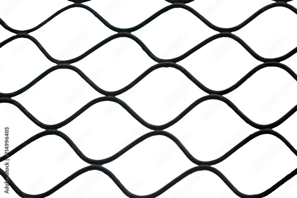 steel square grid on a white background steel square grid on a white background