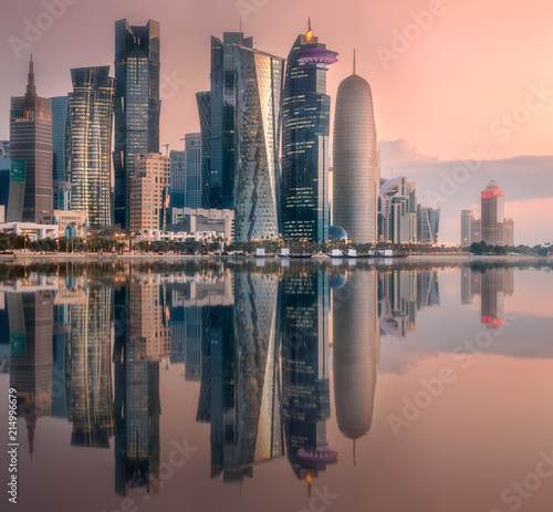 The skyline of West Bay and Doha downtown  Qatar