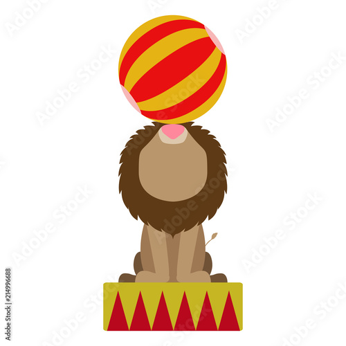 Fototapeta Naklejka Na Ścianę i Meble -  Isolated circus lion