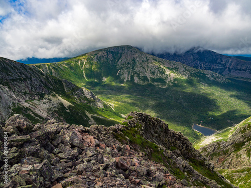 Mountain Summit Vista, Valley View, Pond in Valley, Baxter State Park photo