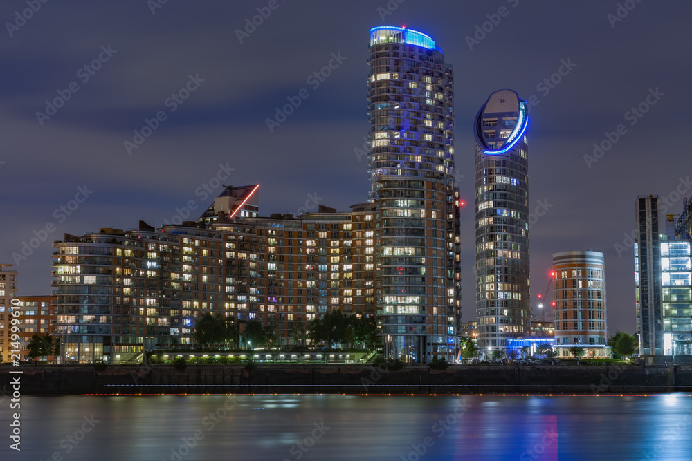 Residential buildings in Canary Wharf in London, England. Residential buildings in Canary Wharf in London, England.