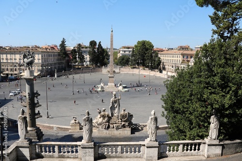 View to the Piazza del Popolo in Rome, Italy 