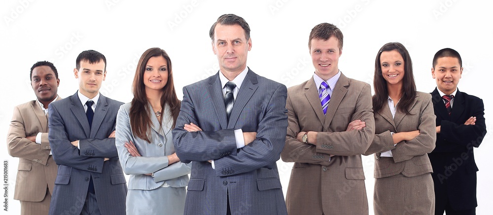 businessman and professional multinational business team