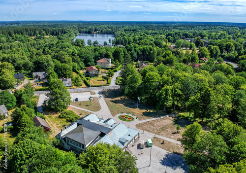 Summer aerial view from Swedish village