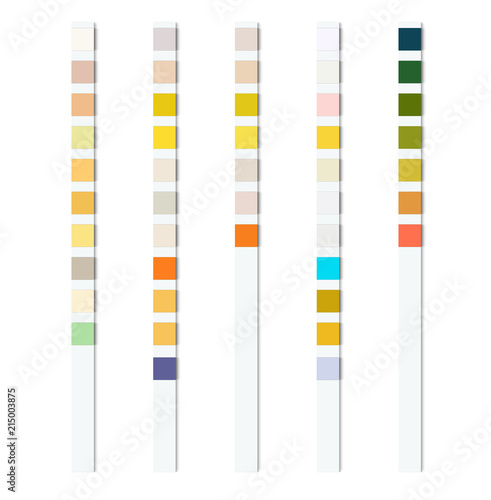 Reagent test strips for urinalysis for an automatic analyzer of physical and chemical properties and cellular composition of urine