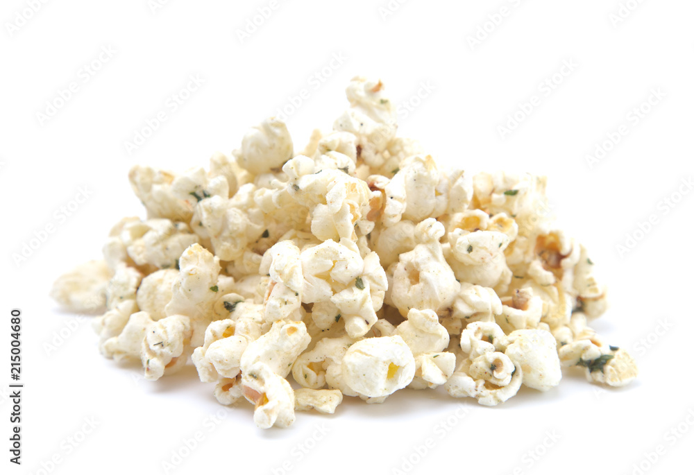 Jalapeno Ranch Flavored Cheese Popcorn on a White Background