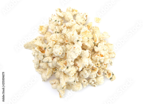 Jalapeno Ranch Flavored Cheese Popcorn on a White Background
