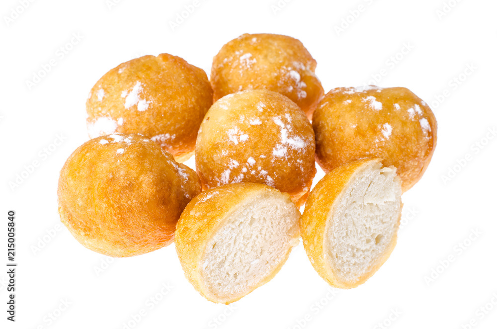Sweet balls with powdered sugar Sweet balls with powdered sugar