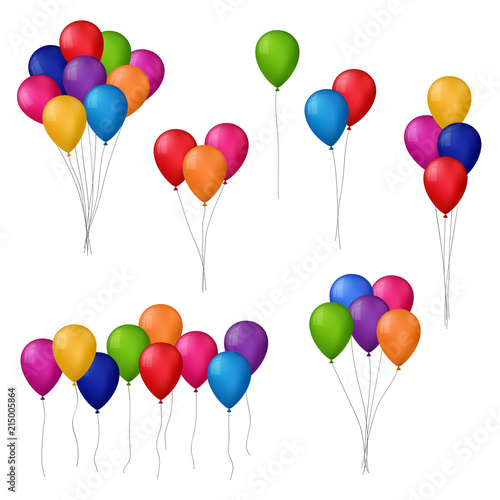 collection of colorful vector balloons on white background