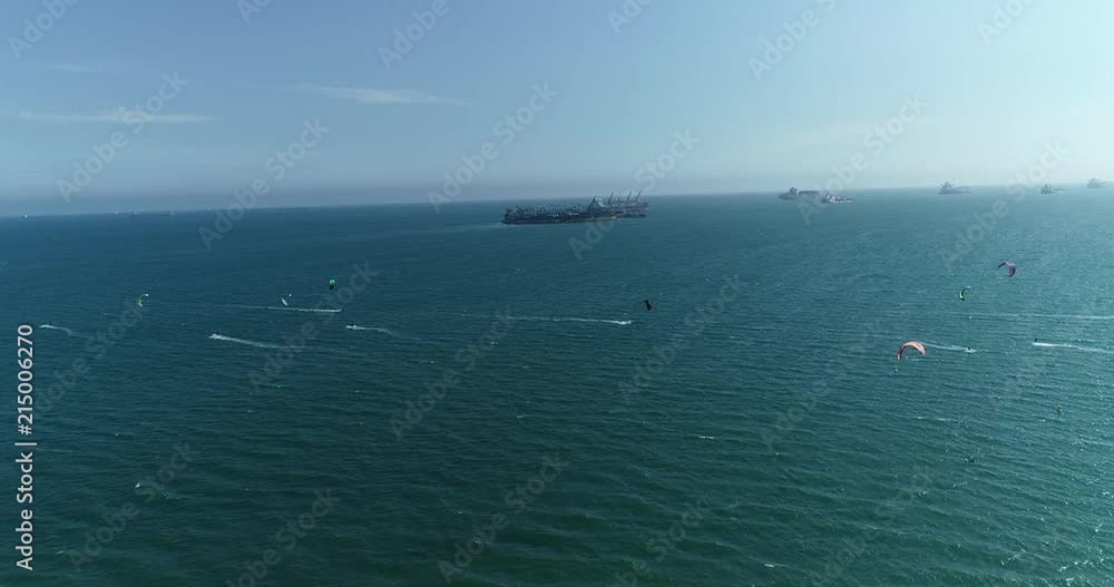 Aerial view of ocean gliders in the Pacific. Aerial view of ocean gliders in the Pacific.