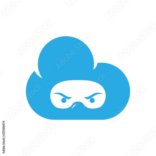 cloud head ninja logo template. cloud and ninja logo element