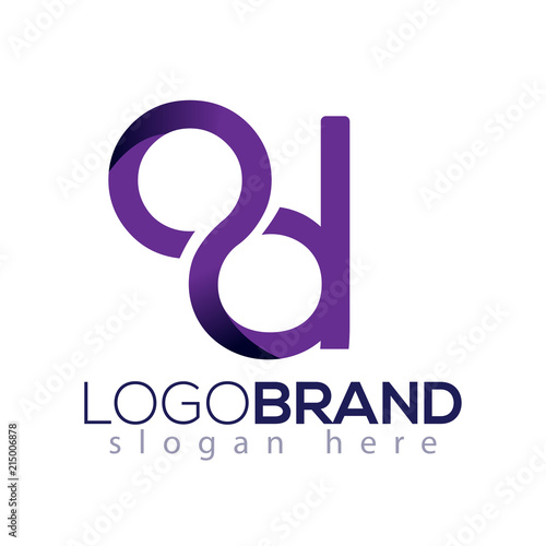 o d initial letter infinity logo element. initial letter logo template