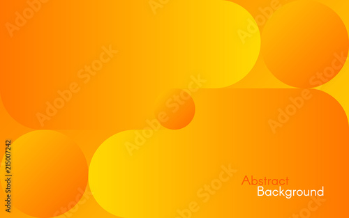 Abstract orange background. Bright yellow shapes and gradients. Simple design for web, brochure, flyer. Vector illustration