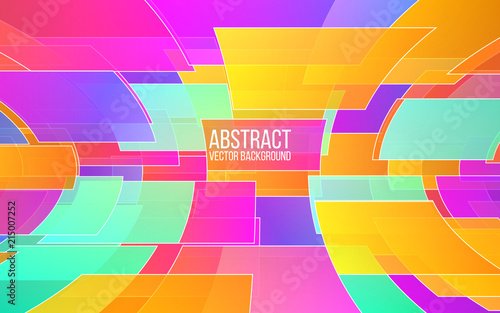 Abstract colorful mosaic. Trendy color shapes in perspective. Background with bright squares. Dynamic gradients for website  banner  poster. Vector illustration