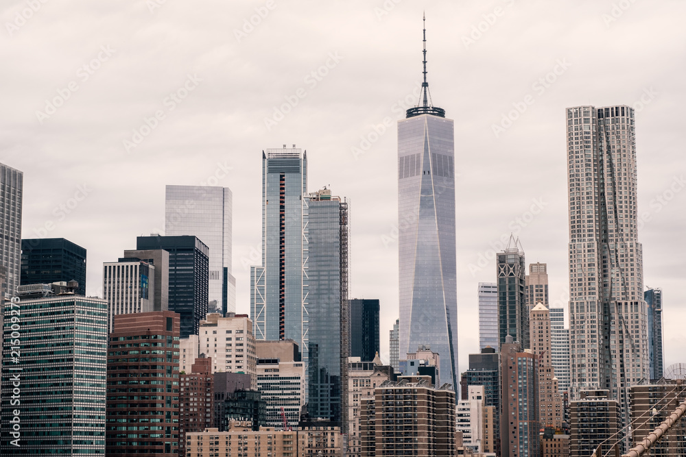 Modern Glass Skyscrapers in Manhattan, New York Architecture Building  Cityscape 