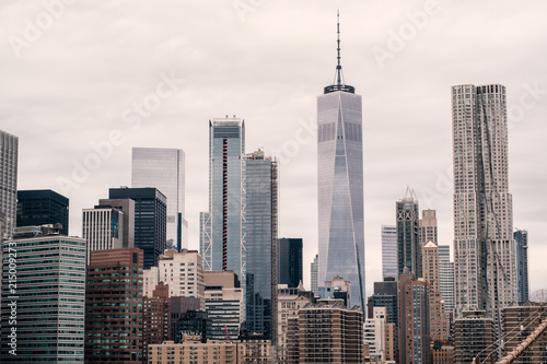 Modern Glass Skyscrapers in Manhattan, New York Architecture Building Cityscape 