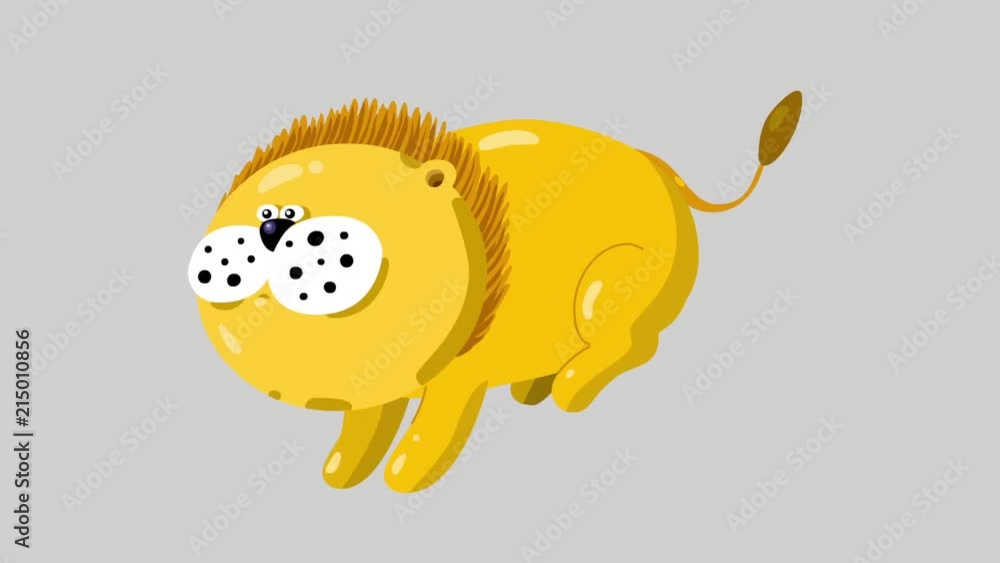 Cartoon isolated running lion. Sweet animal in hot Aftrica. Good for any  movie, presentation, etc... Funny children animation. Alpha channel, loop  Stock Video | Adobe Stock