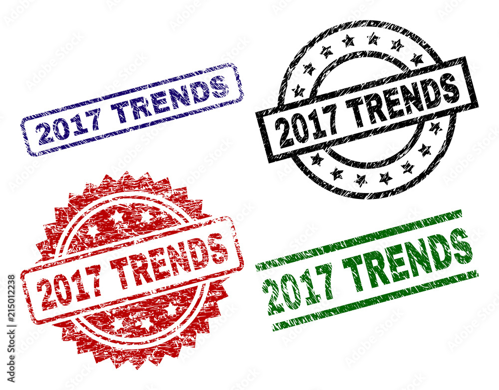 2017 TRENDS seal prints with distress texture. Black, green,red,blue vector rubber prints of 2017 TRENDS label with dust texture. Rubber seals with round, rectangle, medal shapes. 2017 TRENDS seal prints with distress texture. Black, green,red,blue vector rubber prints of 2017 TRENDS label with dust texture. Rubber seals with round, rectangle, medal shapes.