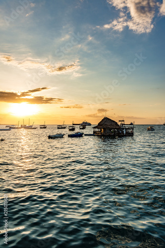 Sunset in Stone Town, Zanzibar, Tanzania. Zanzibar is a semi-autonomous region of Tanzania in East Africa. 