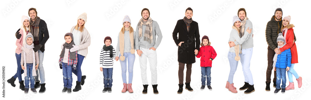 © Africa Studio - Set with people in warm clothes on white background. Ready for winter vacation