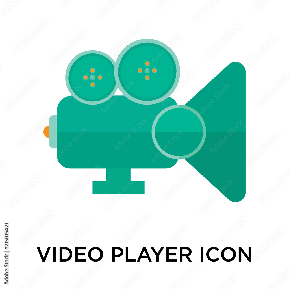 Video player icon vector sign and symbol isolated on white background, Video player logo concept Video player icon vector sign and symbol isolated on white background, Video player logo concept