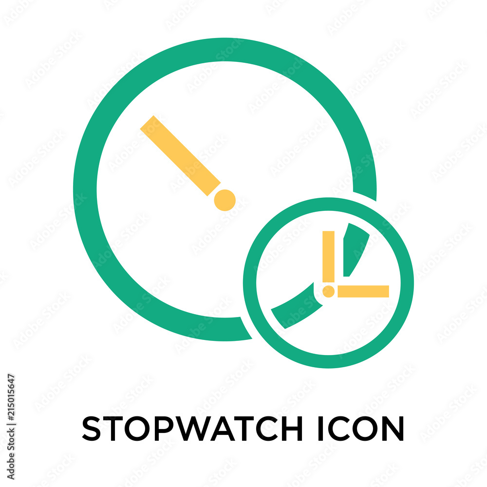 Stopwatch icon vector sign and symbol isolated on white background, Stopwatch logo concept Stopwatch icon vector sign and symbol isolated on white background, Stopwatch logo concept