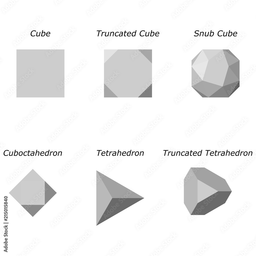 3D universal geometric shapes for design. Single layer vector illustration in flat style. 3D universal geometric shapes for design. Single layer vector illustration in flat style.