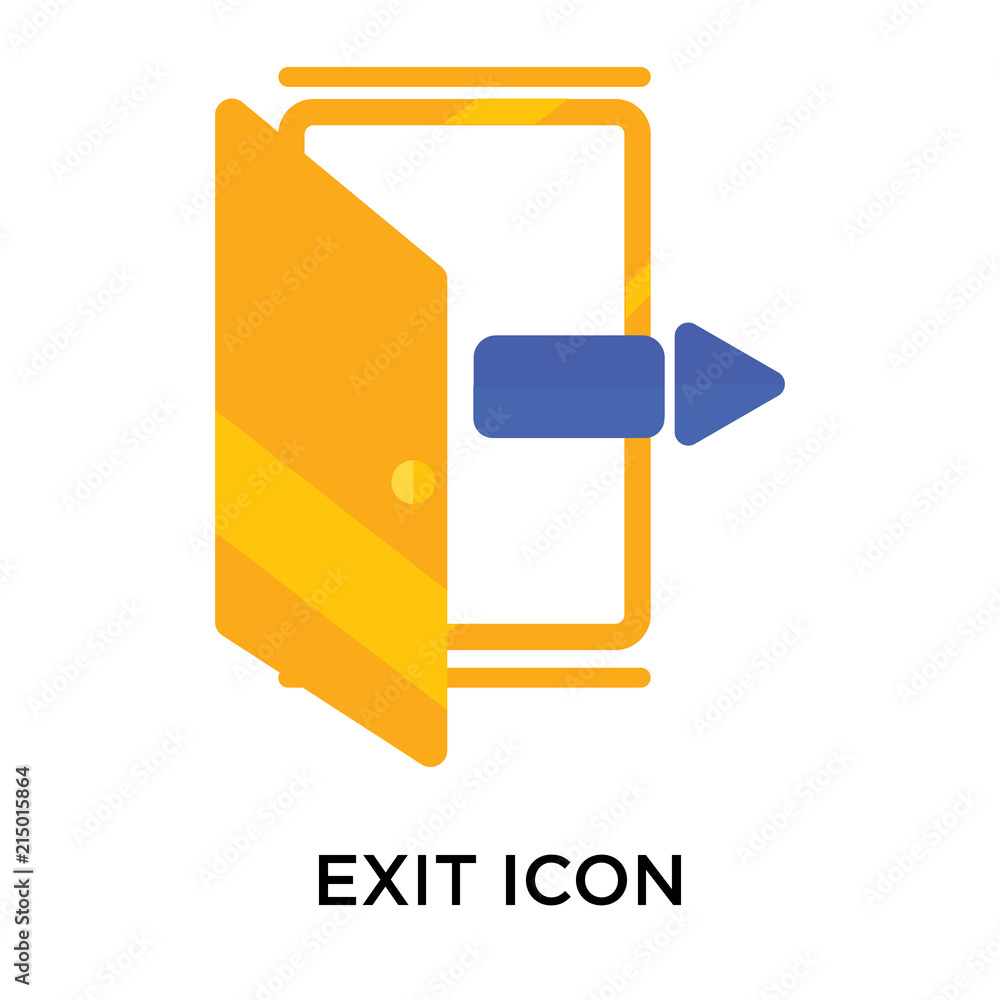 Exit icon vector sign and symbol isolated on white background, Exit logo concept Exit icon vector sign and symbol isolated on white background, Exit logo concept