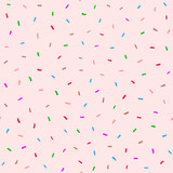 Cute seamless pattern with sweet donut glaze. Pink, brown, blue, purple, green.