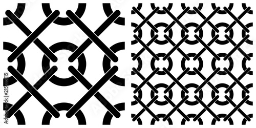 Single layer of flat style vector illustration of network linkage or chain link fence on transparent background.