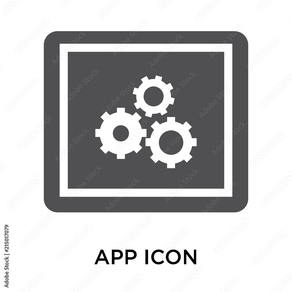 App icon vector sign and symbol isolated on white background, App logo concept App icon vector sign and symbol isolated on white background, App logo concept