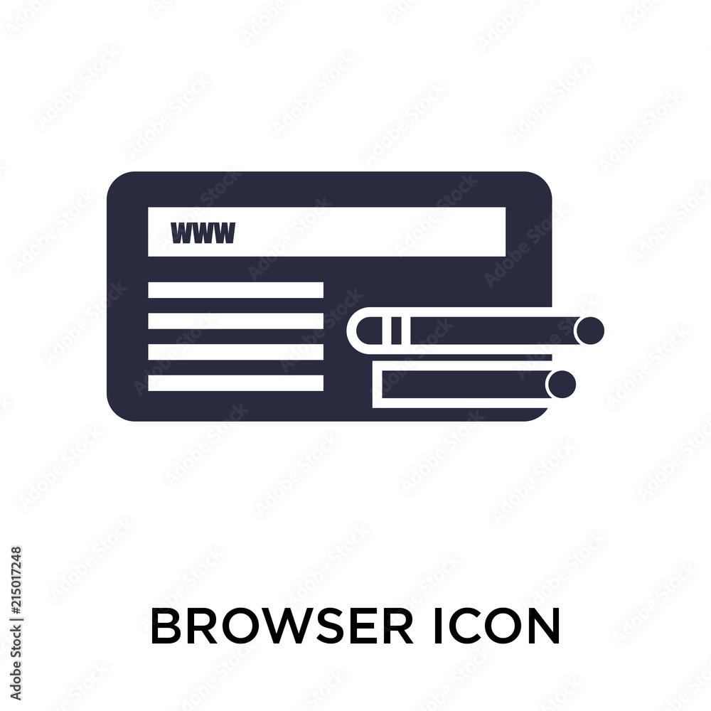 Browser icon vector sign and symbol isolated on white background, Browser logo concept Browser icon vector sign and symbol isolated on white background, Browser logo concept