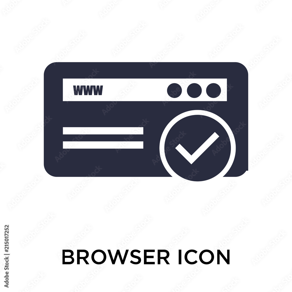 Browser icon vector sign and symbol isolated on white background, Browser logo concept Browser icon vector sign and symbol isolated on white background, Browser logo concept