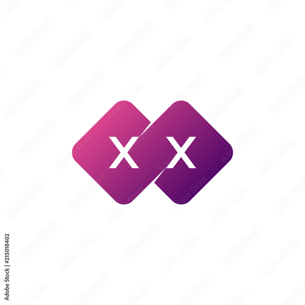 Obraz premium two letter diamond rounded logo