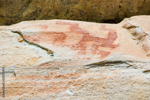 ancient painting,Phatam National Park, Ubonrachathani, Thailand photo