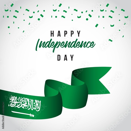 Happy Saudi Arabian Independent Day Vector Template Design Illustration