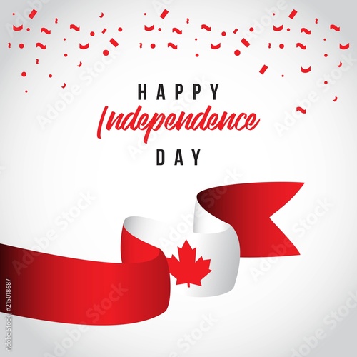 Happy Canada Independent Day Vector Template Design Illustration