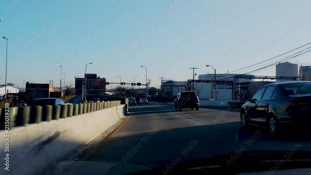Driving towards the harbor tunnel in Baltimore, MD. Driving towards the harbor tunnel in Baltimore, MD.