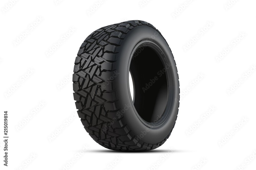 Obraz premium 3d rendering Car tires isolated on white background