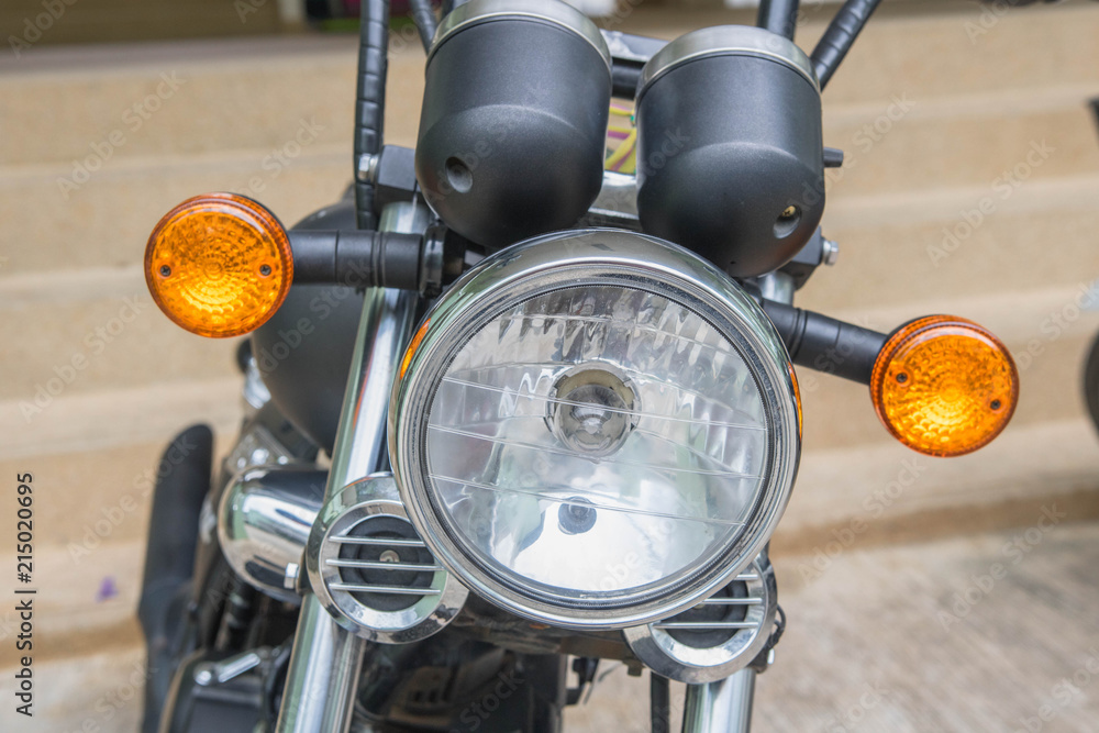 Fototapeta premium Motorcycle headlight or head lamp