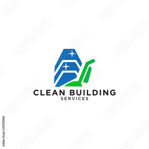 Building cleaning service logo design template