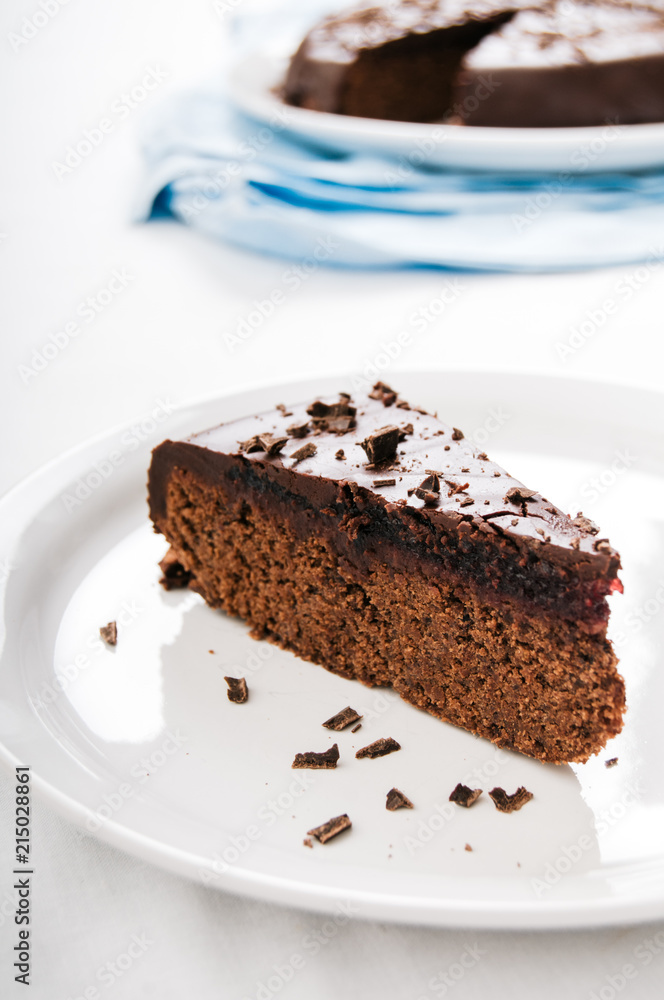 Slice of Chocolate pomegranate torte Slice of Chocolate pomegranate torte