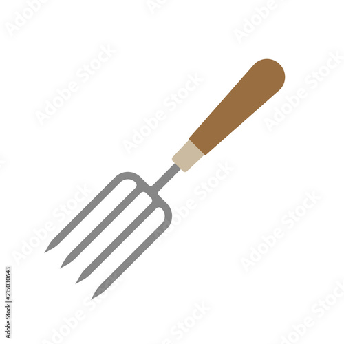 Gardening tools. Garden garden hand fork line icon. Vector illustration.