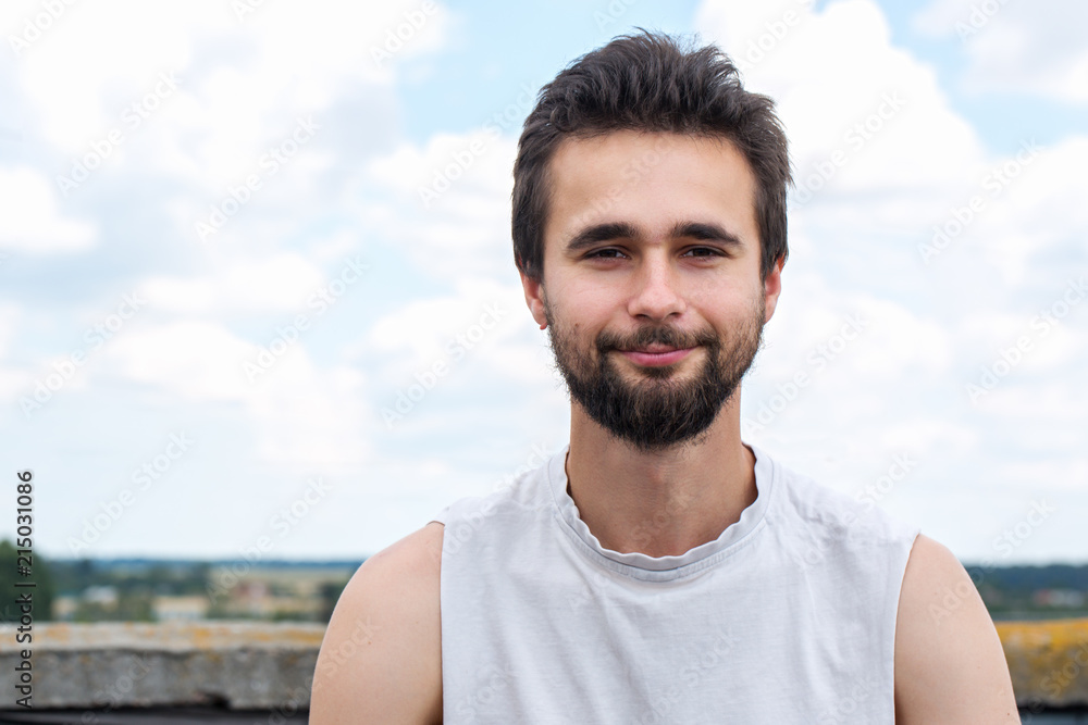 Portrait of a young man with a beard close-up Portrait of a young man with a beard close-up