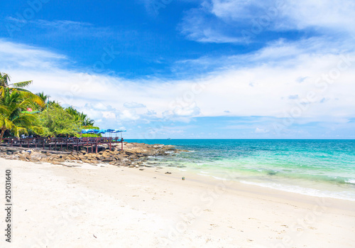 A beautiful sandy beach on the island of Samed in Thailand.